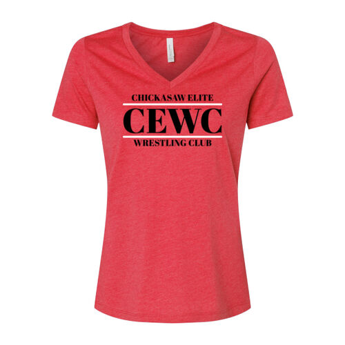 Women's Relaxed Heather CVC V-Neck Tee w/ Back Name Option Thumbnail